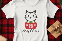 Merry Catmas - Christmas SVG | Funny Cute Cat Xmas Design Product Image 3