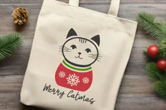 Merry Catmas - Christmas SVG | Funny Cute Cat Xmas Design Product Image 2