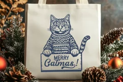 Merry Catmas SVG PNG | Festive Cat in Ugly Christmas Sweater Product Image 3