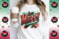 MERRY Christmas Varsity PNG Bundle 16 Holiday Sublimation Product Image 8