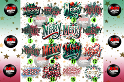 MERRY Christmas Varsity PNG Bundle 16 Holiday Sublimation Product Image 2