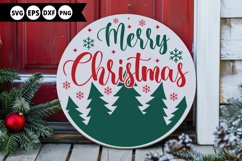 Merry Christmas - Christmas Round Sign SVG Product Image 1
