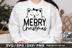 Merry christmas SVG - Christmas Cat Design Product Image 1