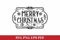 Merry Christmas Farmhouse SVG Quote Product Image 1