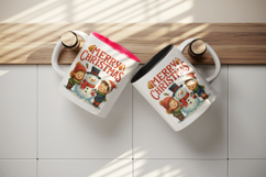 Merry Christmas tumbler, mug wrap, clipart sublimation png Product Image 3