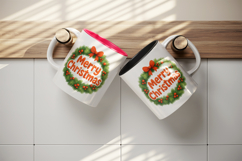 Merry Christmas tumbler, mug wrap, clipart sublimation png Product Image 3