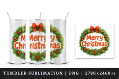 Merry Christmas tumbler, mug wrap, clipart sublimation png Product Image 4