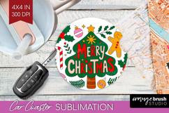 Merry Christmas Xmas Car Coaster Christmas Coaster PNG Product Image 1