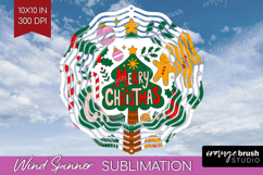 Merry Christmas Xmas Wind Spinner Sublimation PNG Christmas Product Image 1