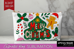 Merry Christmas Xmas Cosmetic Bag Christmas Makeup Bag PNG Product Image 1