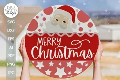 Merry Christmas SVG Santa Door Hanger SVG Santa SVG Product Image 1