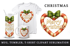 Merry Christmas tumbler, mug wrap, clipart sublimation png Product Image 1