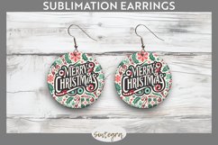 Merry Christmas v2 Round Earrings Sublimation Product Image 1