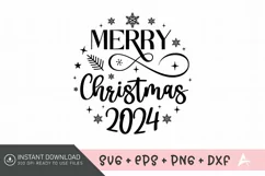 Merry Christmas 2024 SVG , First Christmas Family SVG Product Image 1
