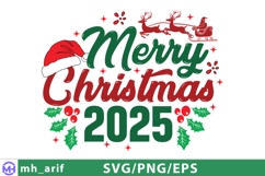 Merry Christmas 2025 SVG Holiday Design for Cricut PNG Product Image 2