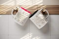 Merry Christmas tumbler, mug wrap, clipart sublimation png Product Image 3
