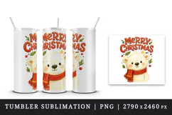 Merry Christmas tumbler, mug wrap, clipart sublimation png Product Image 4