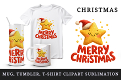Merry Christmas tumbler, mug wrap, clipart sublimation png Product Image 1