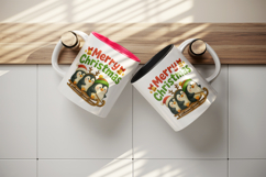 Merry Christmas tumbler, mug wrap, clipart sublimation png Product Image 3