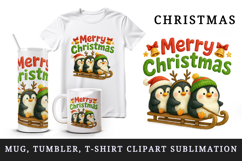 Merry Christmas tumbler, mug wrap, clipart sublimation png Product Image 1