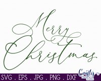 Merry Christmas Script Farmhouse Sign Svg Product Image 2