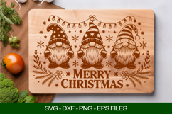 Merry Christmas Gnome Cutting Board SVG Product Image 1