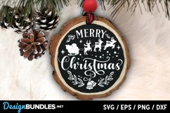 Merry Christmas round ornament svg Product Image 2
