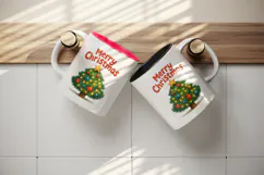 Merry Christmas tumbler, mug wrap, clipart sublimation png Product Image 3