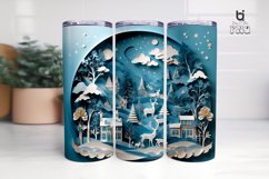 Merry Christmas 3D Tumbler Wrap Sublimation Desing Product Image 5