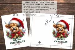 Highland cow greeting card, Christmas Greeting Card, Product Image 3