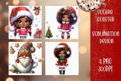 Baby Christmas Square Coaster Sublimation Design Product Image 1