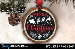 Merry Christmas round ornament svg Product Image 3