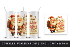 Merry Christmas tumbler, mug wrap, clipart sublimation png Product Image 4