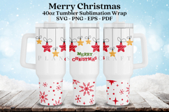 merry christmas 40oz quencher tumbler sublimation wrap uv dtf wrap SVG high resolution transparent background