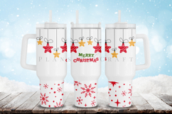 merry christmas 40oz quencher tumbler sublimation wrap uv dtf wrap SVG high resolution transparent background