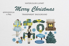 Hand Drawn Christmas Watercolor Clip Art Product Image 1