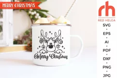 merry christmas svg, peeking reindeer svg, christmas deer dxf, reindeer baubles svg, christmas scene svg, christmas template, xmas window decor, winter theme svg, window cling svg, christmas card svg, christmas ornament svg, xmas decoration svg