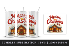 Merry Christmas tumbler, mug wrap, clipart sublimation png Product Image 4