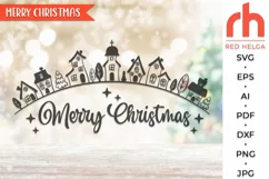 merry christmas svg, snowy street svg, christmas village svg, xmas scene svg,  winter landscape dxf, christmas wall svg, christmas ornament svg, window cling svg, hanging ornament svg, christmas design svg, holiday decal svg, winter view svg