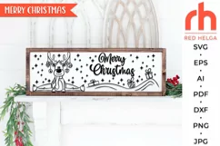 merry christmas svg, peeking reindeer svg, christmas deer dxf, reindeer baubles svg, christmas scene svg, christmas template, xmas window decor, winter theme svg, window cling, christmas card svg, christmas ornament, xmas decoration, holiday design