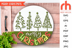 merry christmas svg, christmas hanger svg, xmas door sign svg, laser cut file, layered xmas sign svg, winter welcome sign svg, hand drawn christmas tree sign, round hanging sign, boho christmas door sign, nordic christmas door sign, glowforge cut file