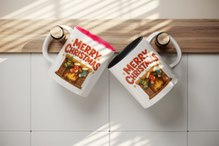 Merry Christmas tumbler, mug wrap, clipart sublimation png Product Image 3
