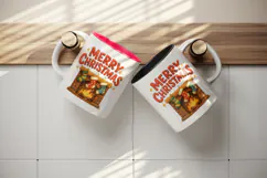 Merry Christmas tumbler, mug wrap, clipart sublimation png Product Image 3