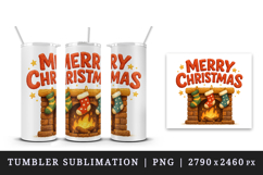 Merry Christmas tumbler, mug wrap, clipart sublimation png Product Image 4