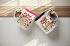 Merry Christmas tumbler, mug wrap, clipart sublimation png Product Image 3