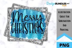 Sublimation Merry Christmas Blue PNG Product Image 1