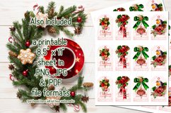 Christmas Amaryllis Printable Gift Tags &amp; Sheet Product Image 2