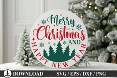 Merry christmas and happy new year - Christmas Round Sign De Product Image 1