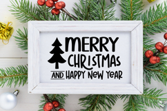 Merry Christmas and Happy New Year Sign SVG, Farmhouse Sign Product Image 2