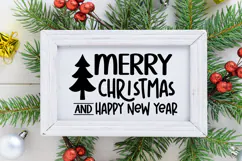 Merry Christmas and Happy New Year Sign SVG, Farmhouse Sign Product Image 2